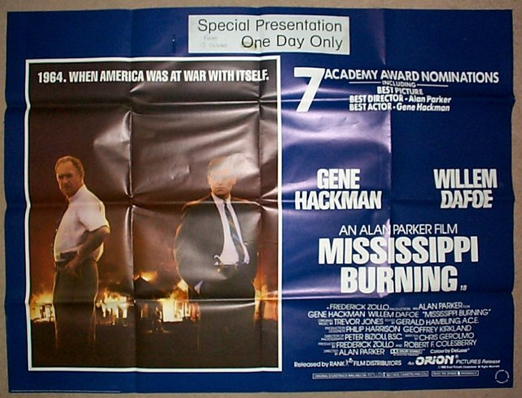 Mississippi Burning  Original Quad Movie Poster  