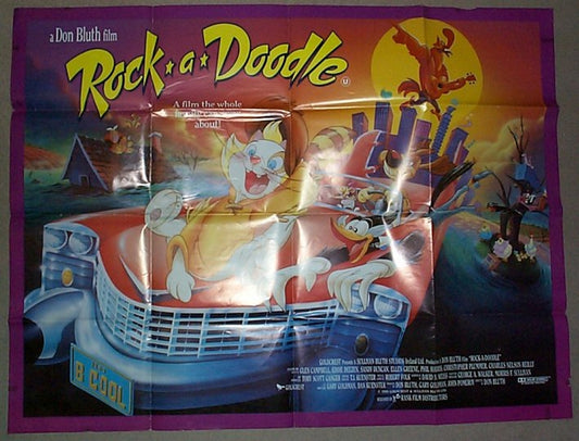 Rock a Doodle  Original Quad Movie Poster  