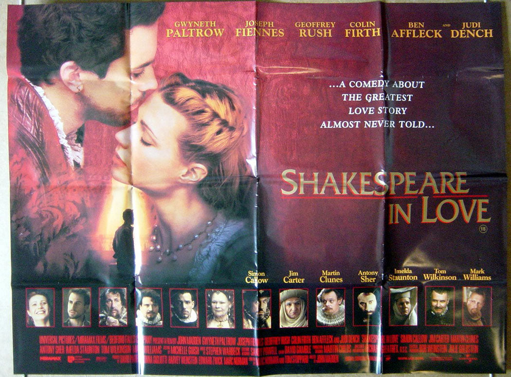 Shakespeare In Love  (Version 1)  Original Quad Movie Poster  