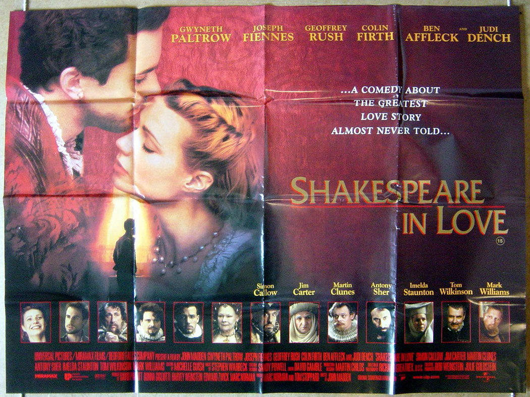 Shakespeare In Love  (Version 1)  Original Quad Movie Poster  