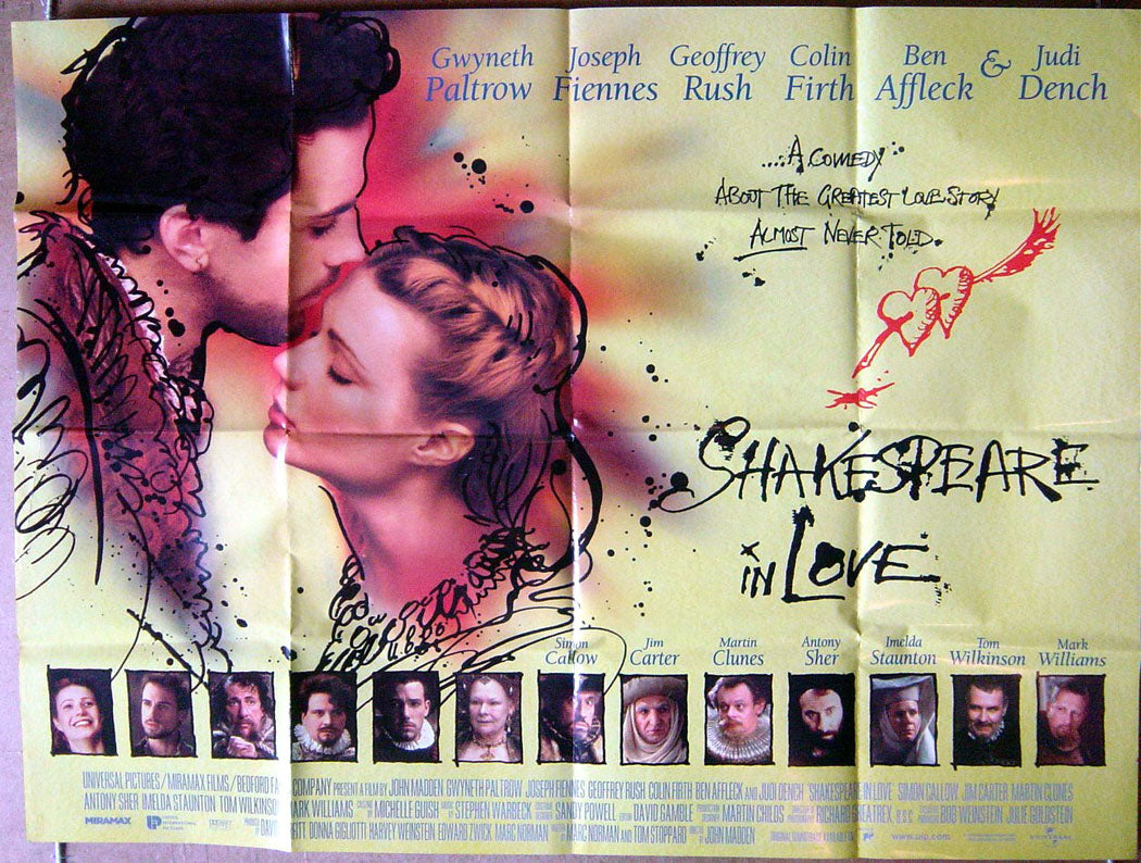 Shakespeare In Love  (Original Version)  Original Quad Movie Poster  