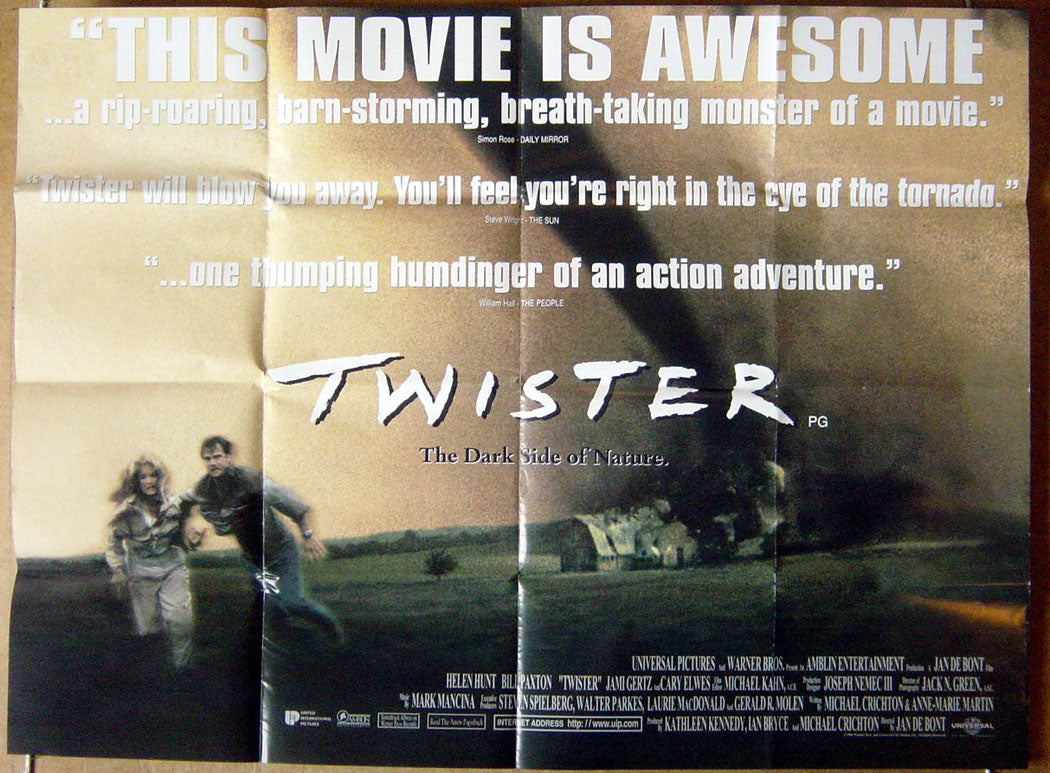 Twister  (Design 3)  Original Quad Movie Poster  