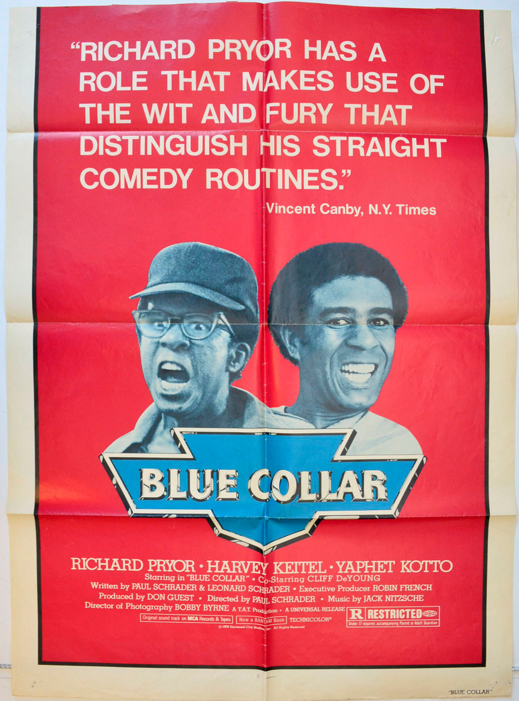 Blue Collar Original One Sheet Poster - Movie Poster