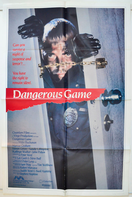 Dangerous Game Original One Sheet Poster - Movie Poster