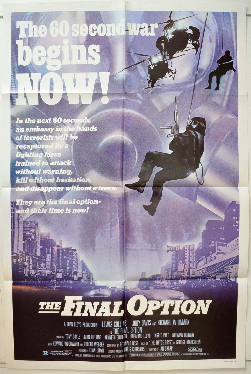 The Final Option  (a.k.a. Who Dares Wins)   Original One Sheet Poster - Movie Poster