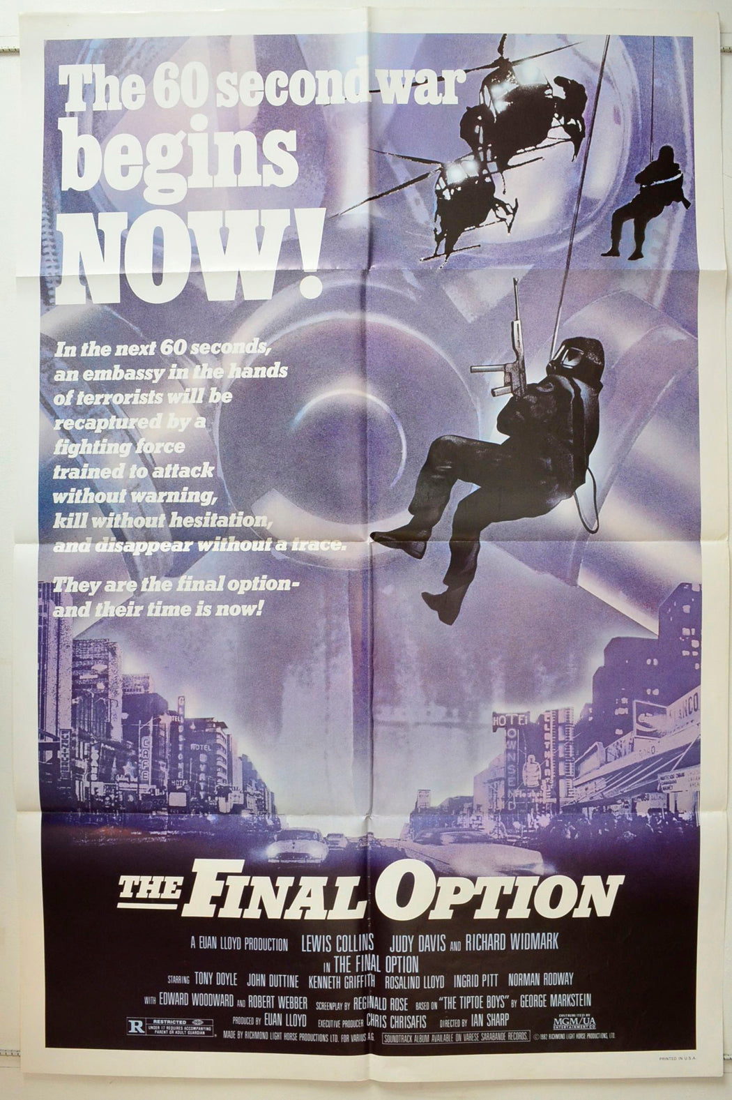 The Final Option  (a.k.a. Who Dares Wins)   Original One Sheet Poster - Movie Poster