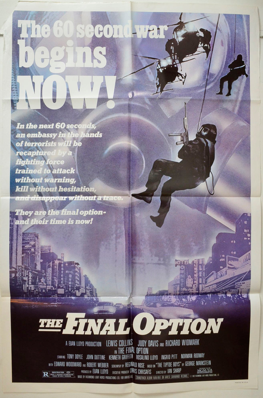 The Final Option  (a.k.a. Who Dares Wins)   Original One Sheet Poster - Movie Poster