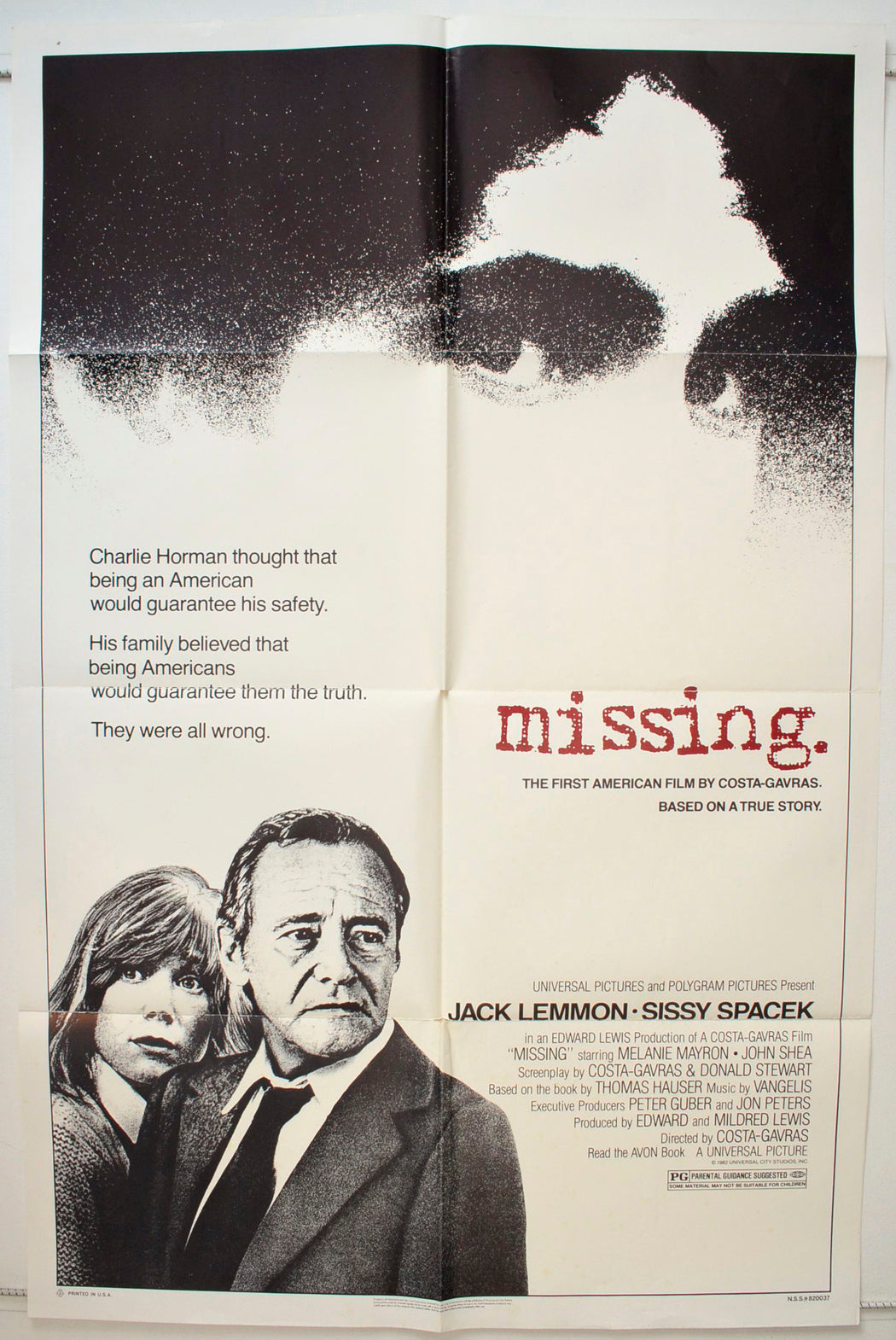 Missing Original One Sheet Poster - Movie Poster