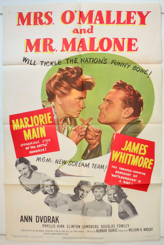 Mrs. O'Malley And Mr. Mallone Original One Sheet Poster - Movie Poster