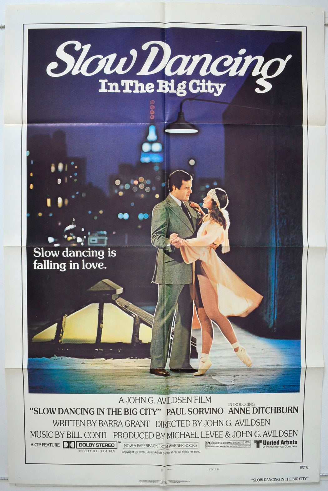 Slow Dancing In The Big City Original One Sheet Poster - Movie Poster