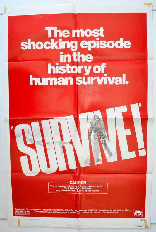 Survive !  (a.k.a. Supervivientes de los Andes)   Original One Sheet Poster - Movie Poster