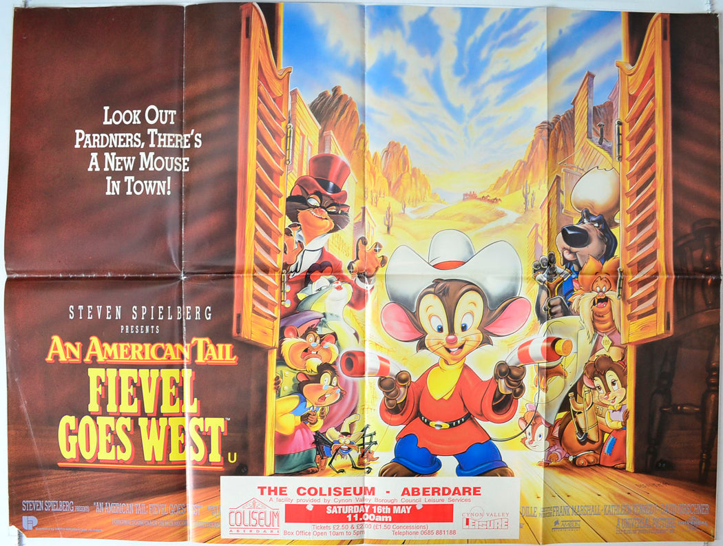 An American Tail 2 : Fievel Goes West   Original British Quad Poster - Movie Poster