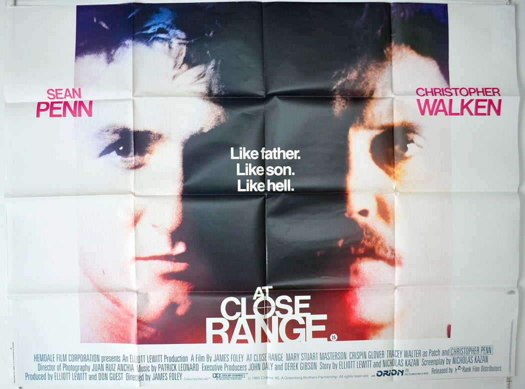 At Close Range   Original British Quad Poster - Movie Poster