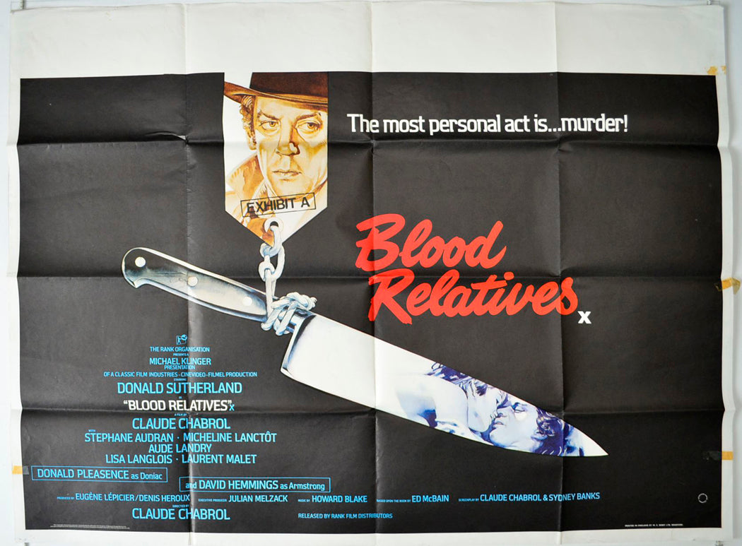 Blood Relatives  (a.k.a. Les liens de sang)   Original British Quad Poster - Movie Poster