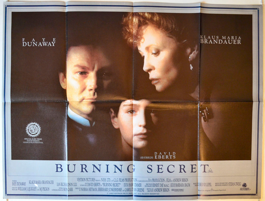 Burning Secret Original British Quad Poster - Movie Poster