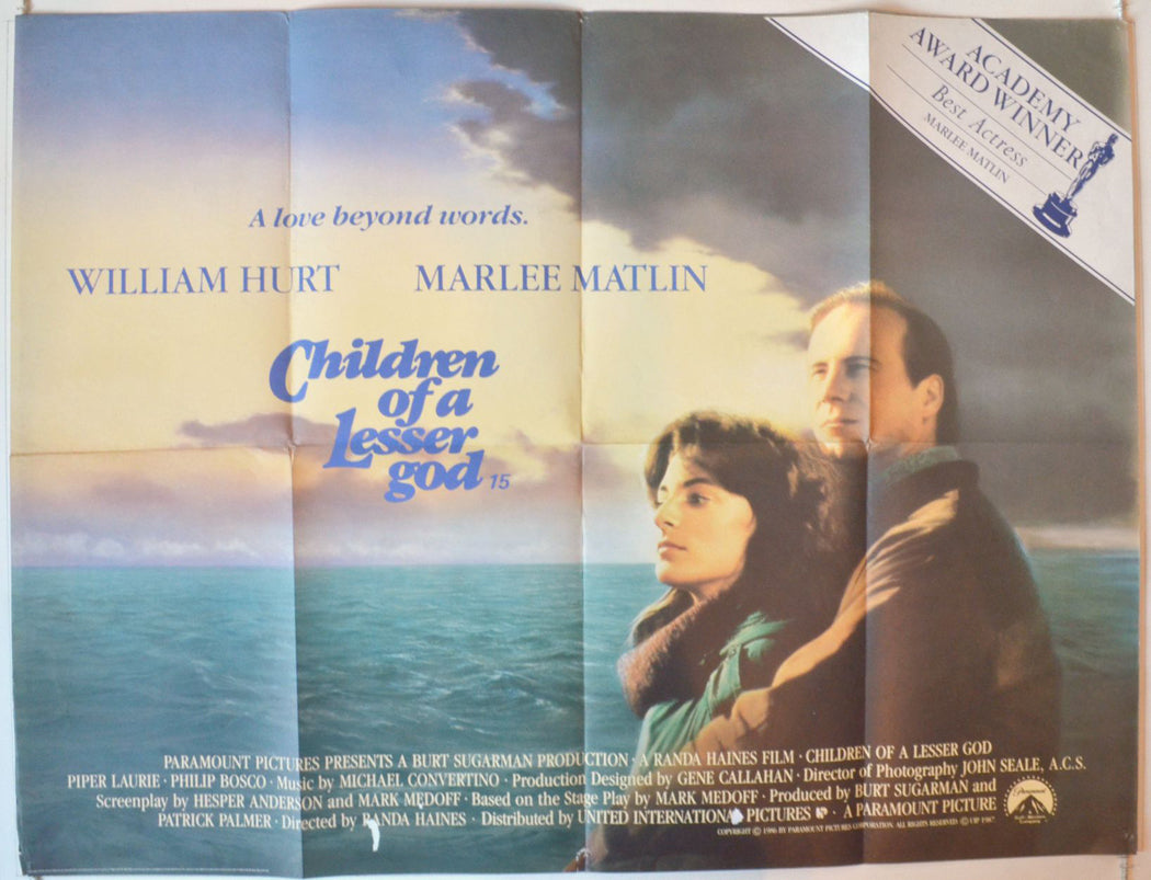 Children Of A Lesser God   Original British Quad Poster - Movie Poster