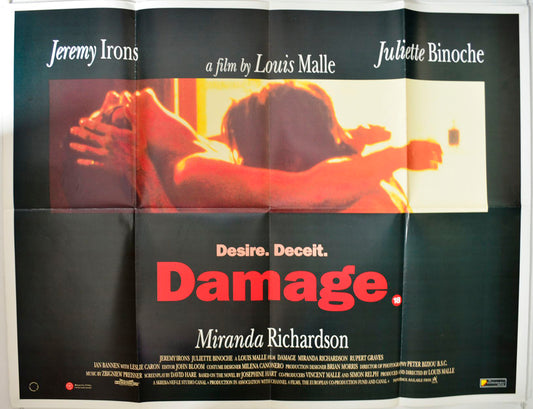 Damage   Original British Quad Poster - Movie Poster