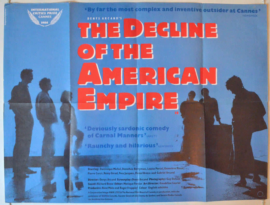 The Decline Of The American Empire   (a.k.a. Le déclin de l'empire américain)   Original British Quad Poster - Movie Poster