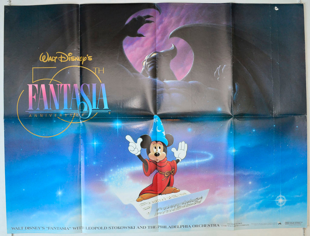 Fantasia   (50th anniversary re-release)  Original British Quad Poster - Movie Poster