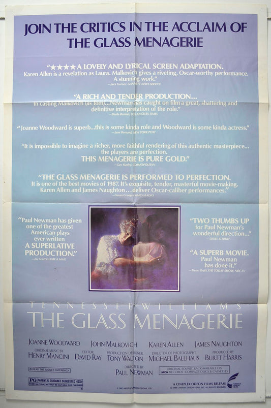 The Glass Menagerie  (Quotes Version)   Original One Sheet Poster - Movie Poster