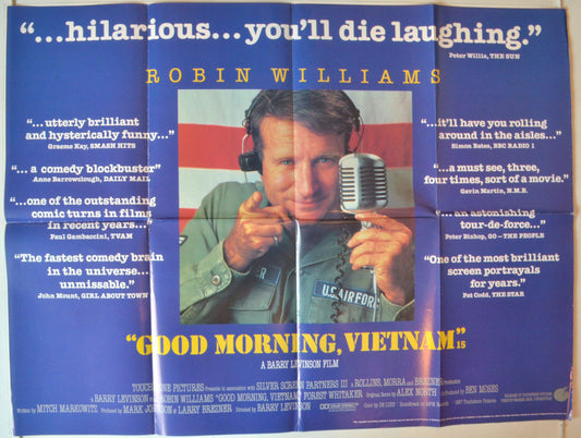 Good Morning Vietnam  (Quotes Version)   Original British Quad Poster - Movie Poster