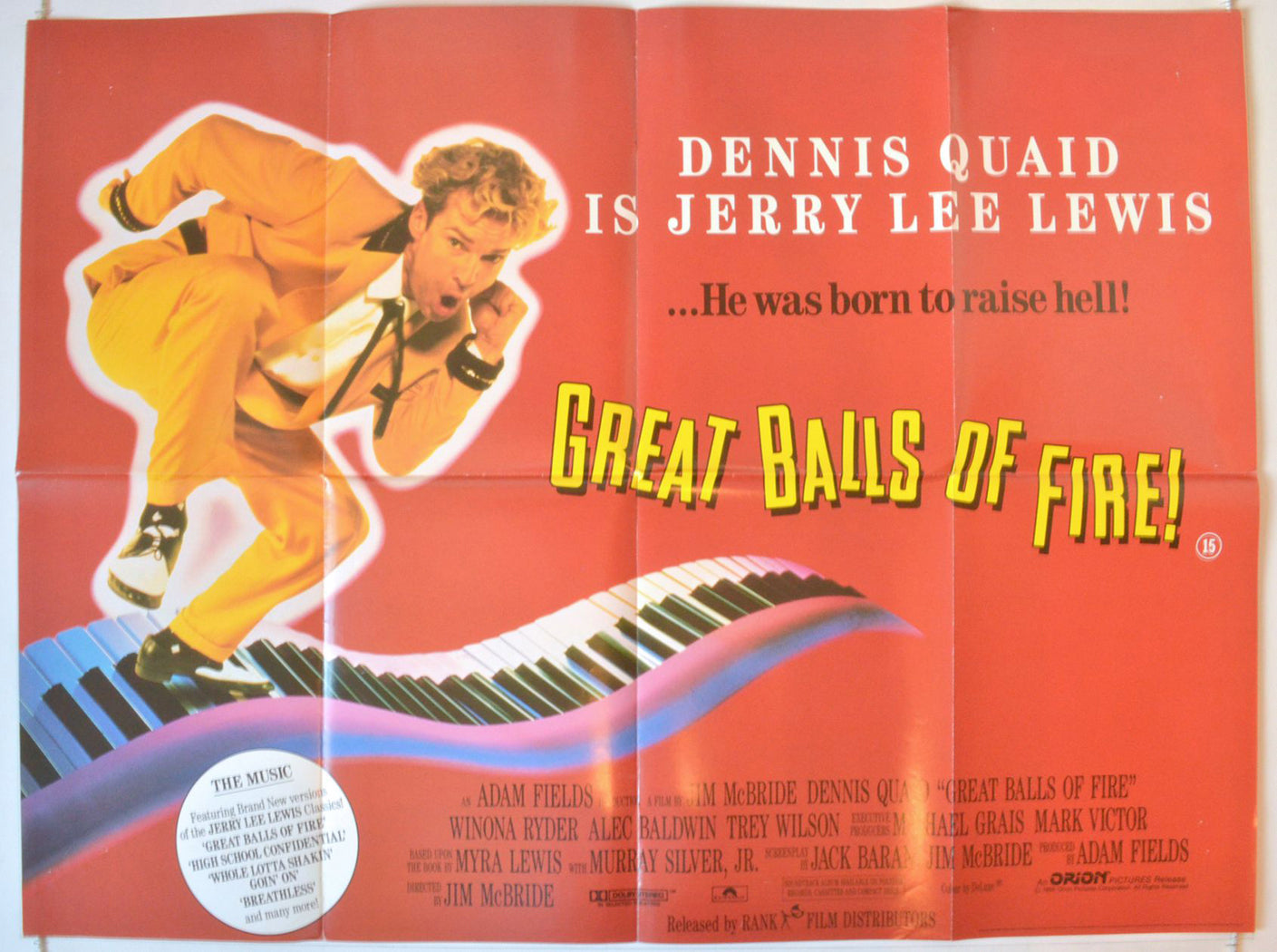 Great Balls Of Fire   Original British Quad Poster - Movie Poster