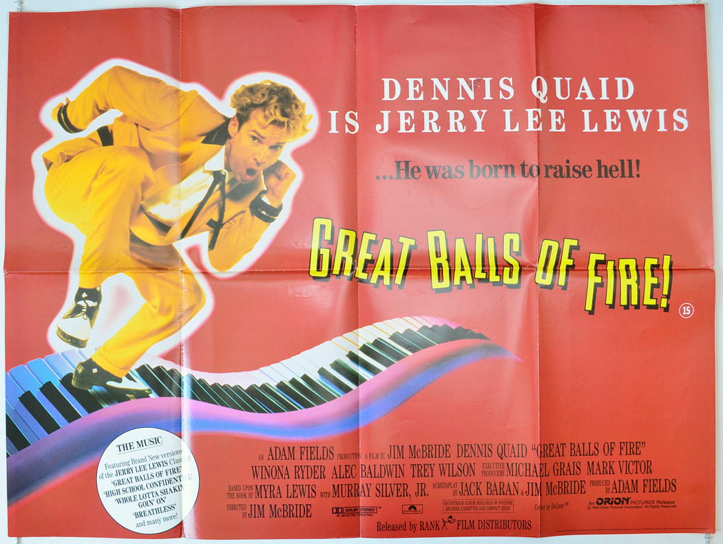 Great Balls Of Fire Original British Quad Poster - Movie Poster