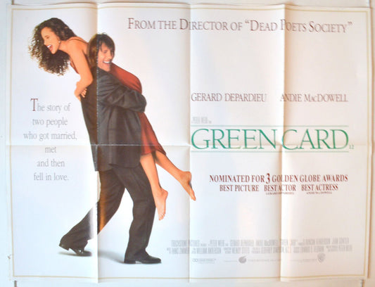 Green Card   Original British Quad Poster - Movie Poster