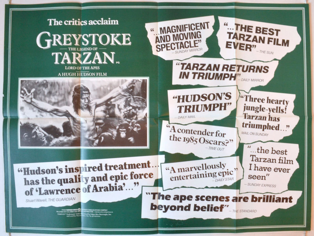 Greystoke : The Legend Of Tarzan   Original British Quad Poster - Movie Poster