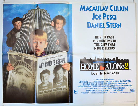 Home Alone 2 : Lost In New York Original British Quad Poster - Movie Poster