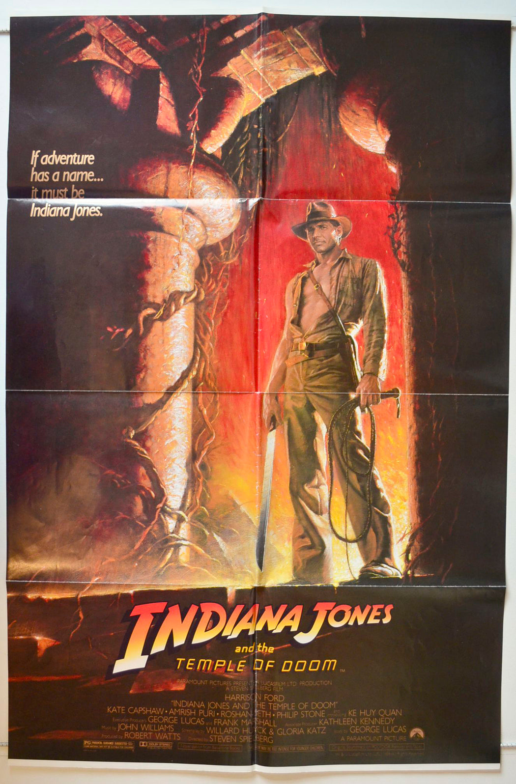 Indiana Jones And The Temple Of Doom Original One Sheet Poster - Movie Poster