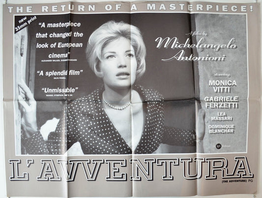 L'Aaventura  (a.k.a. The Adventure)  (1995 BFI re-release) Original British Quad Poster- Movie Poster