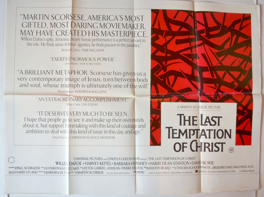 The Last Temptation Of Christ   Original British Quad Poster - Movie Poster