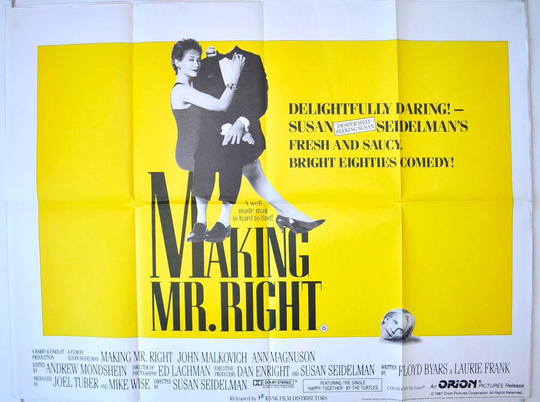 Making Mr Right   Original British Quad Poster - Movie Poster