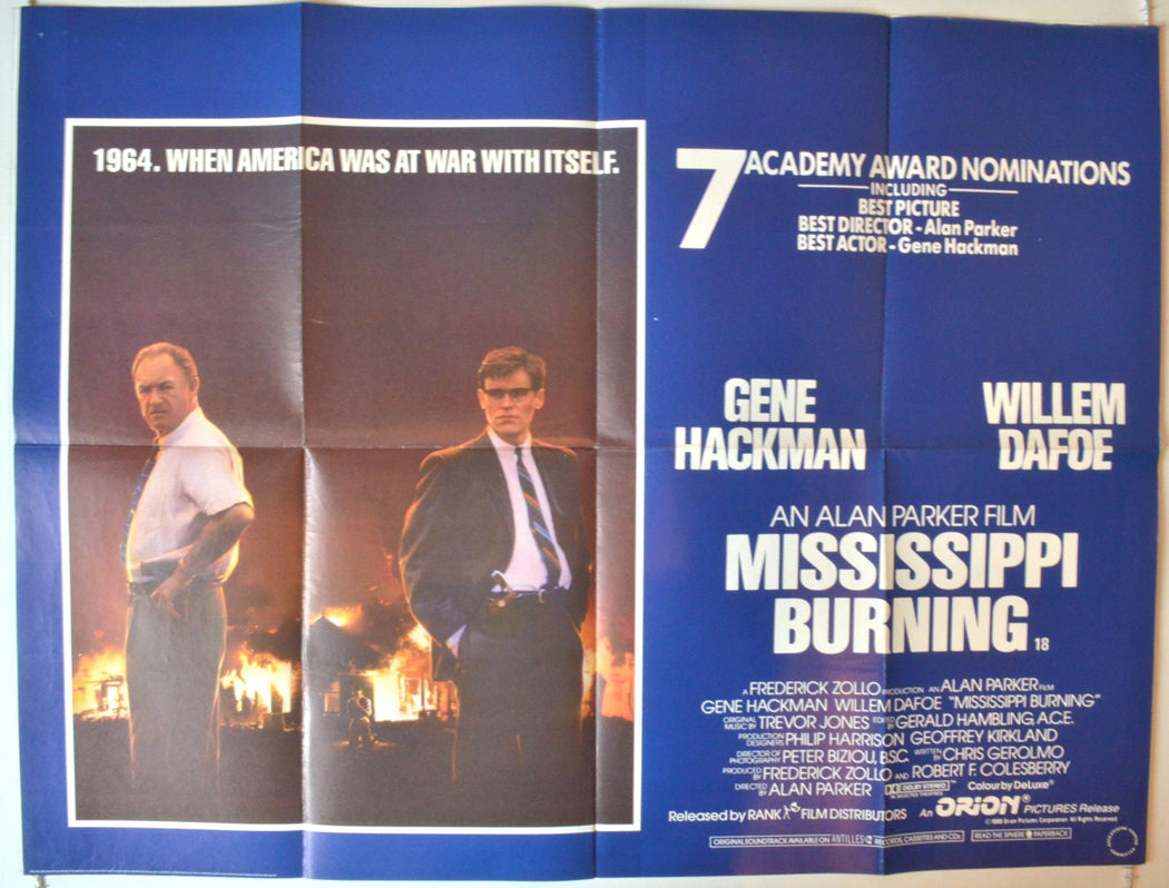 Mississippi Burning   Original British Quad Poster - Movie Poster