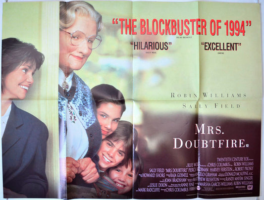 Mrs Doubtfire   Original British Quad Poster - Movie Poster