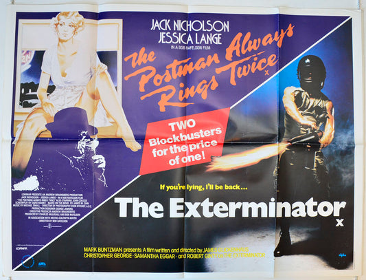 The Postman Always Rings Twice / The Exterminator   (Double Bill)  Original British Quad Poster - Movie Poster