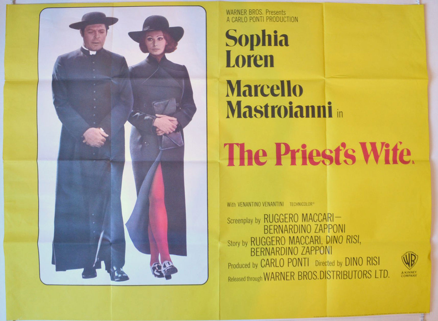 The Priest's Wife  (a.k.a. La moglie del prete)   Original British Quad Poster - Movie Poster