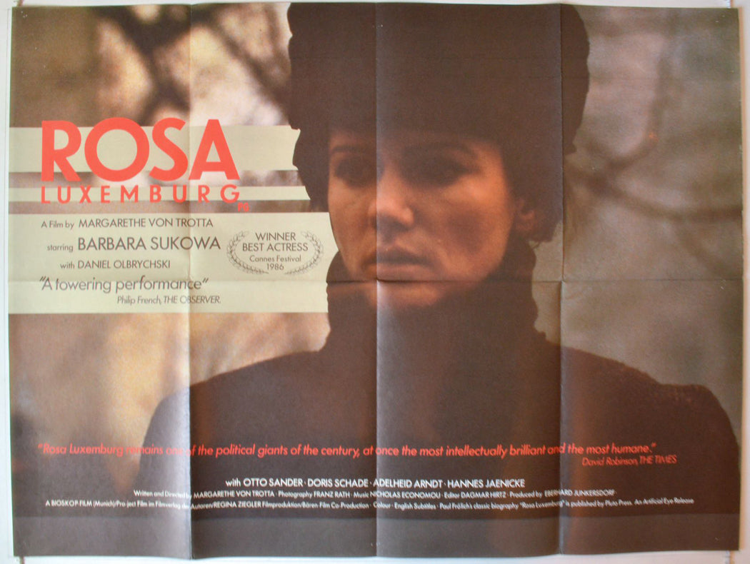 Rosa Luxemberg  (a.k.a. Róza Luksemburg)   Original British Quad Poster - Movie Poster