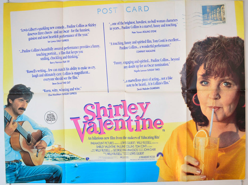 Shirley Valentine   (Quotes Version)  Original British Quad Poster - Movie Poster