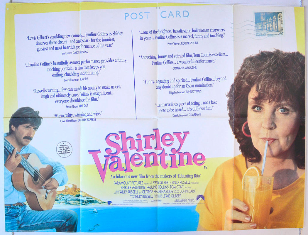 Shirley Valentine  (Quotes Version)   Original British Quad Poster - Movie Poster