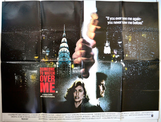 Someone To Watch Over Me   Original British Quad Poster - Movie Poster