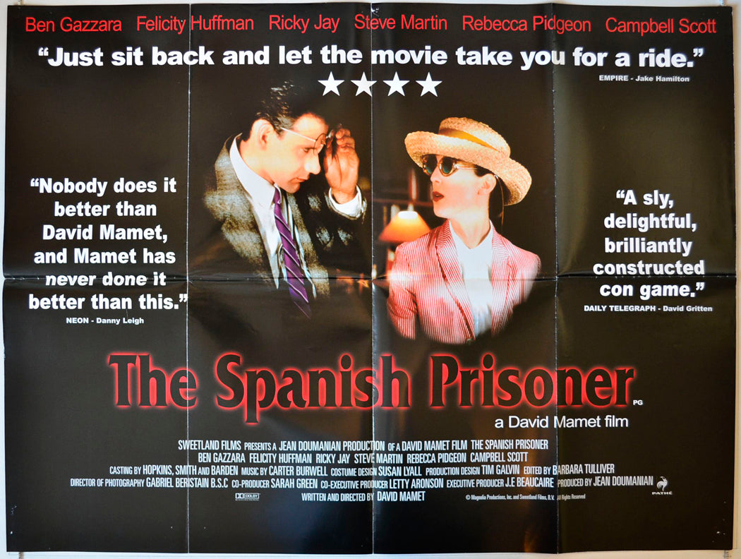 The Spanish Prisoner Original British Quad Poster - Movie Poster