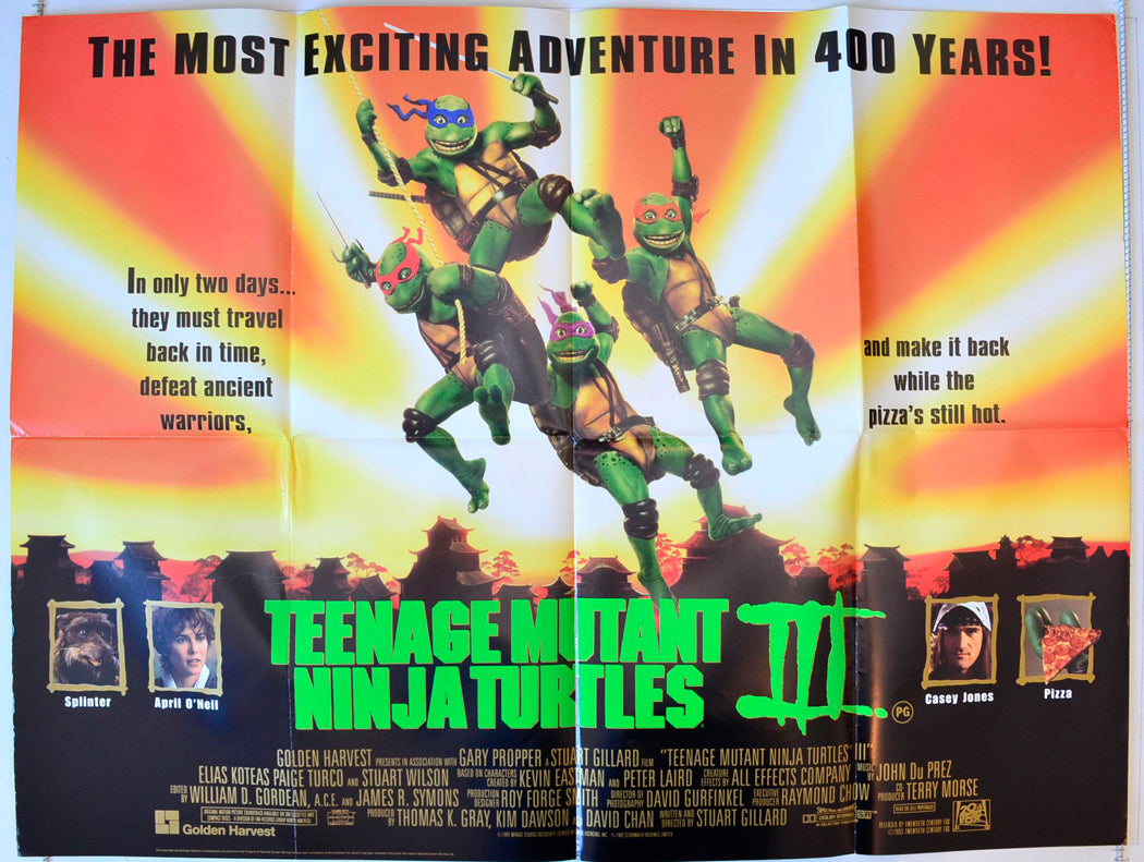 Teenage Mutant Ninja Turtles 3 Original British Quad Poster - Movie Poster