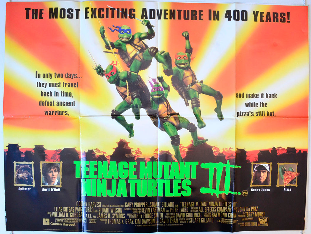 Teenage Mutant Ninja Turtles 3 Original British Quad Poster - Movie Poster