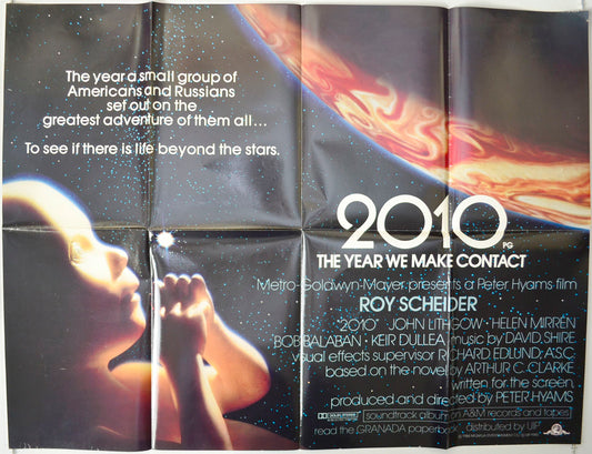 2010 : The Year We Make Contact   (White Text Glossy Version)  Original British Quad Poster - Movie Poster