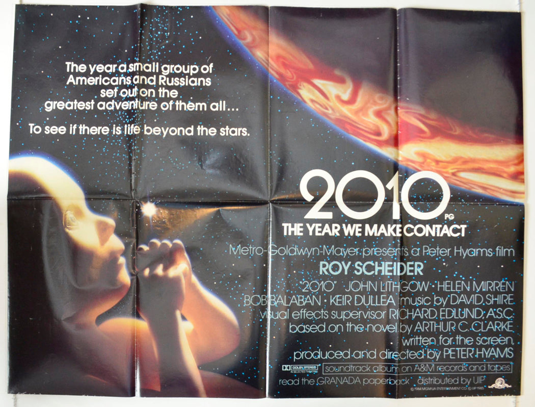 2010 : The Year We Make Contact  (White Text Glossy Version)   Original British Quad Poster - Movie Poster