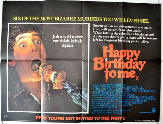 Happy Birthday To Me Original British Quad Poster - Movie Poster