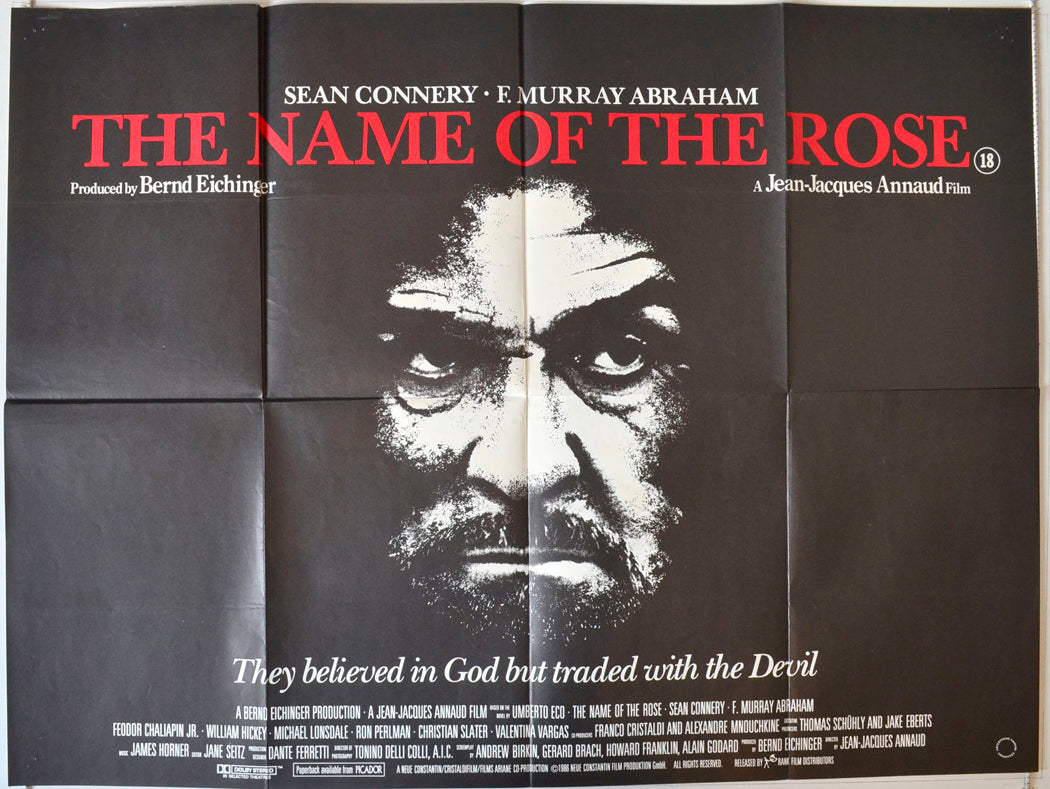 The Name Of The Rose Original British Quad Poster - Movie Poster