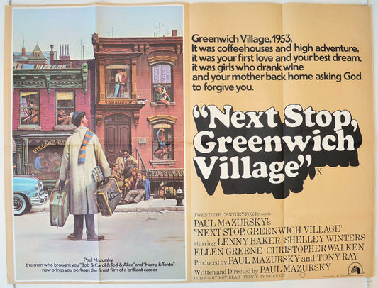 Next Stop Greenwich Village Original British Quad Poster - Movie Poster